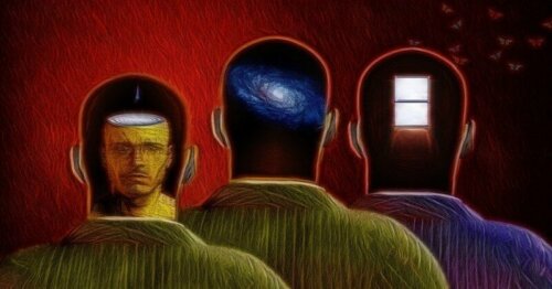 An abstract representation of three people's minds.