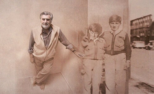 A photo of Elliot Aronson juxtaposed with a photo of him as a boy.