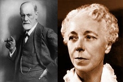 Karen Horney and Sigmund Freud.