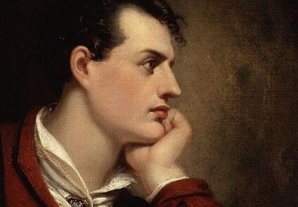 A portrait of Lord Byron.