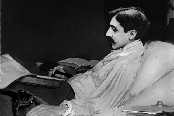 Marcel Proust ill in bed.