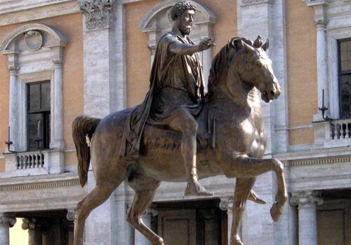 Marcus Aurelius on horseback.