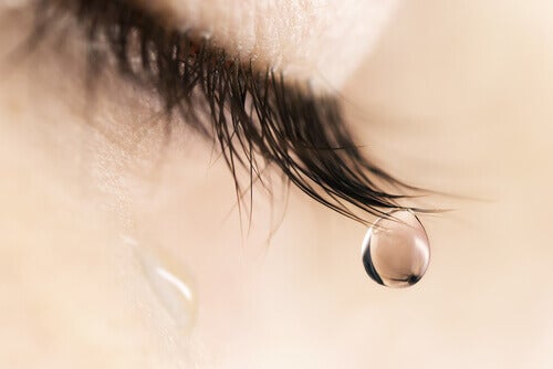 A tear falling.