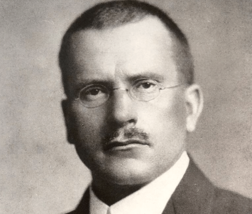 A portrait of Carl Jung.
