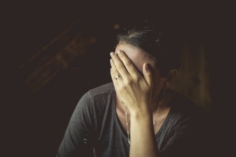 A woman with post-traumatic stress disorder.