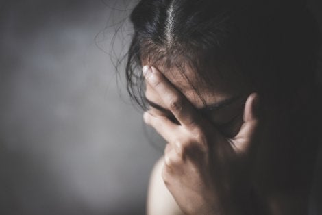 A distressed woman.