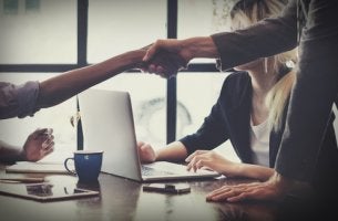A woman using conflict resolution techniques.