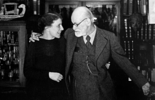 Anna Freud and Sigmund Freud.