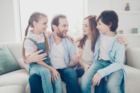 A happy family.