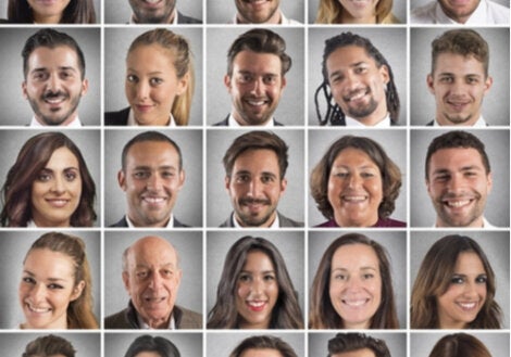 Photos of different facial expressions.