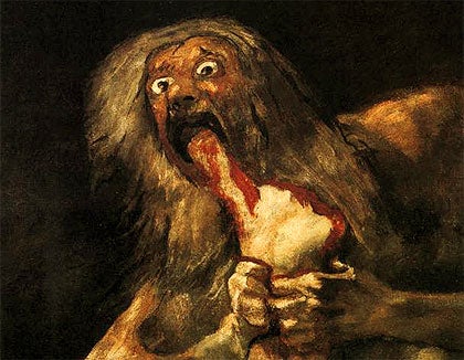 "Saturn Devouring His Son", one of the most famous pieces of work from Goya's "Black Paintings".