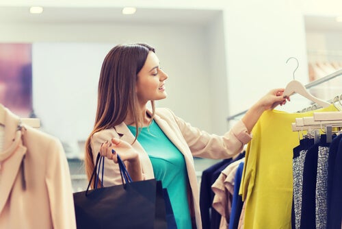 A woman shopping.