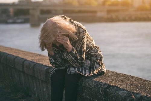 A sad unemployed woman.