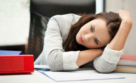 A tired woman.