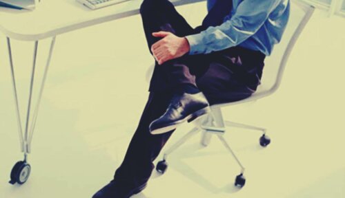 A man unable to sit still.