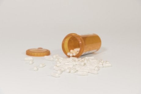 A bottle of pills.