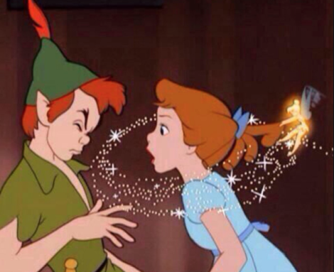Peter Pan and Wendy showing Disney's version of romantic love.