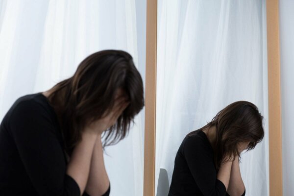 A distressed woman.