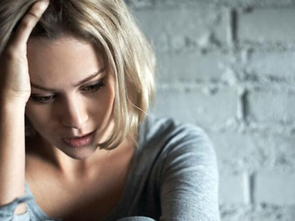 A distressed woman.