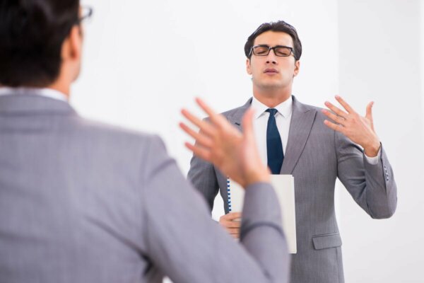 A man working on his speech disorder.