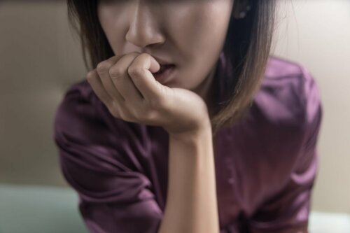 A pensive woman.