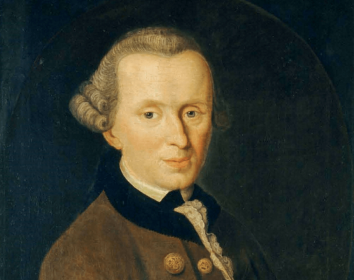 A painted portrait of Kant.