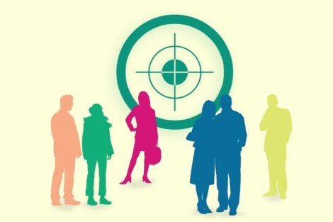 Colored sillouettes of people.