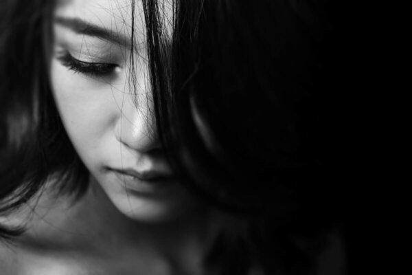 A sad woman.