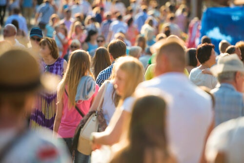 A crowded street.