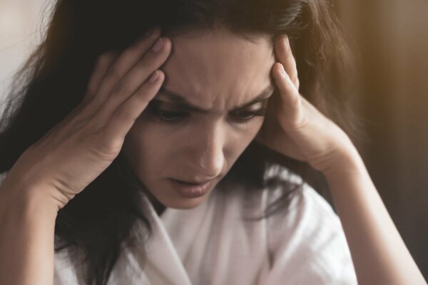 A distressed woman.