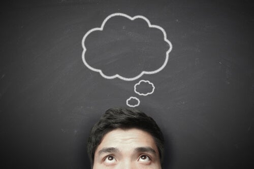 A person thinking.