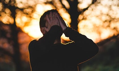 A seemingly upset person.