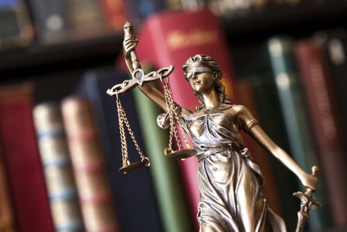 A statue of Lady Justice.