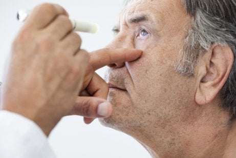 An examination before cataract surgery.