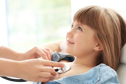 A smiling girl at the doctor's.