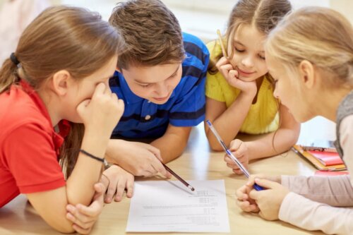 Kids in class.