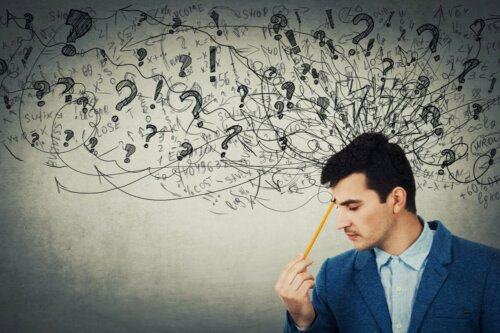A man using abstract thinking to make a decision.