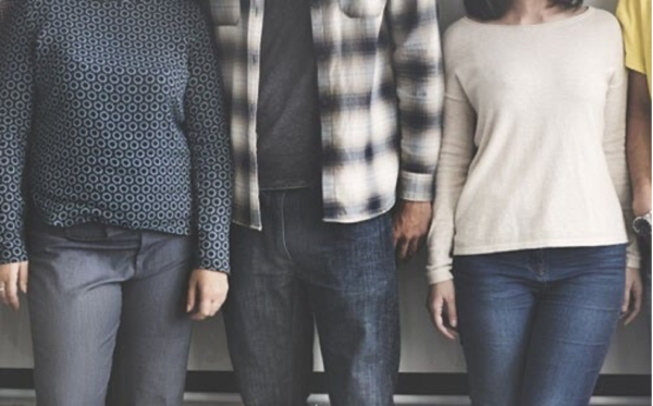 Three body shots of two women and a man.