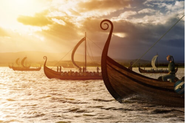 The Viking longboats.
