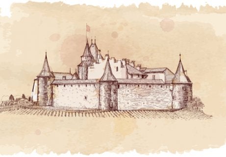 A medieval castle.