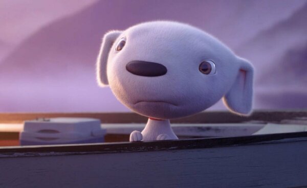 De hoofdpersoon van Joy Story in een auto