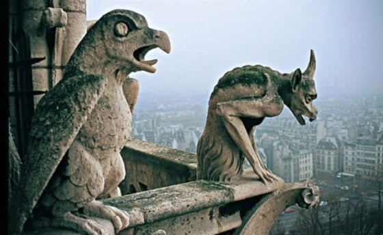 Some stone gargoyles.