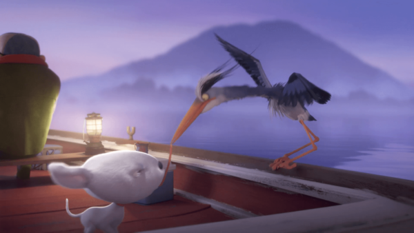 Joy Story's protagonist duking it out with Heron over worm.