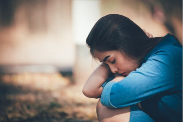 A woman looking upset.