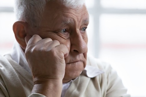 A man looking depressed, perhaps suffering psychotic depression.