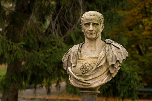 A bust of Julius Caesar.