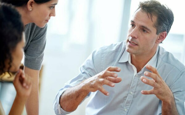 A leader and his team.