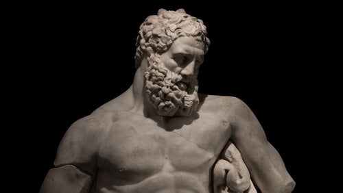 A statue of Hercules.