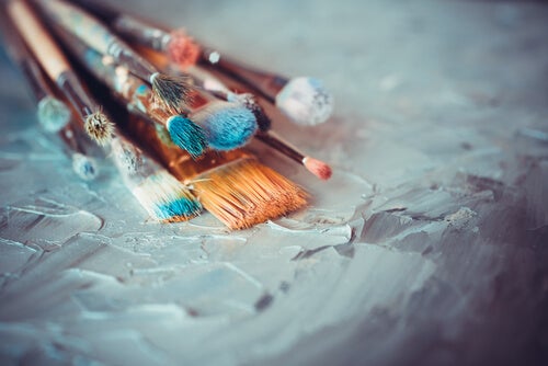 Some paintbrushes.
