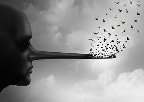 A person with a long nose like Pinnochio.